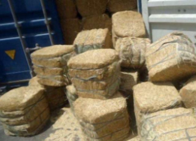 Wheat straw hay pressed bundle